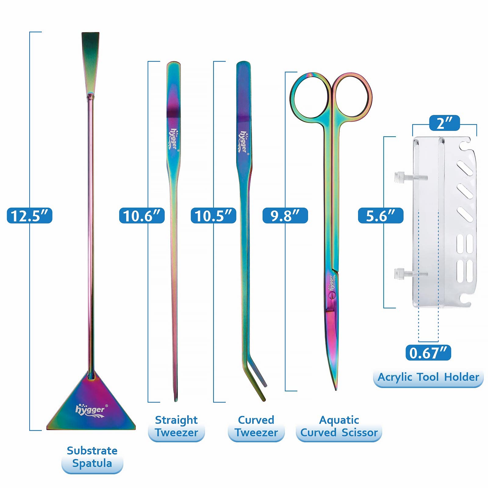 hygger support acrylique affichant outils sécher et organiser