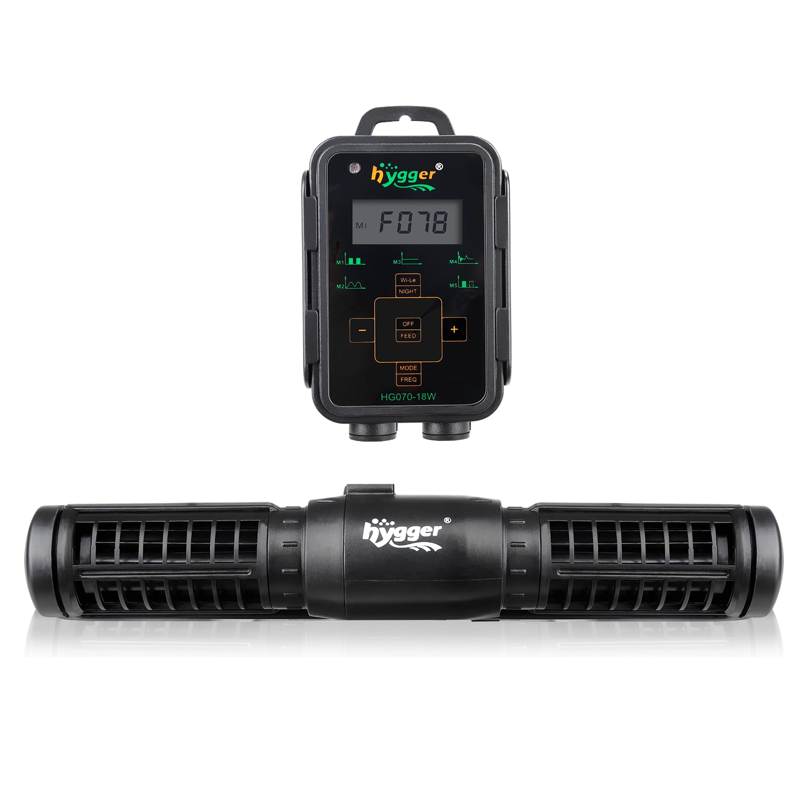 hygger pompe vue de face montrant design et sortie de flux pour circulation optimale