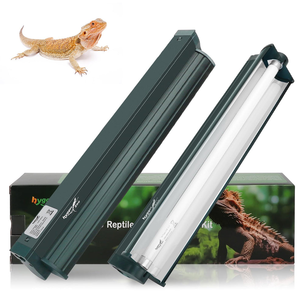 Hygger Zoo luminaire face terrarium montrant design vert et discrétion