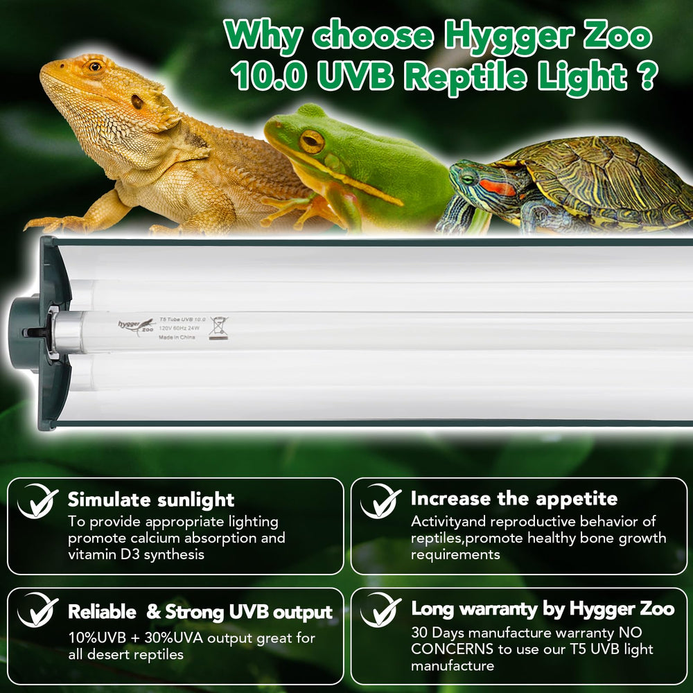 Hygger Zoo tube UVB 10.0 en détail pour éclairage haute sortie