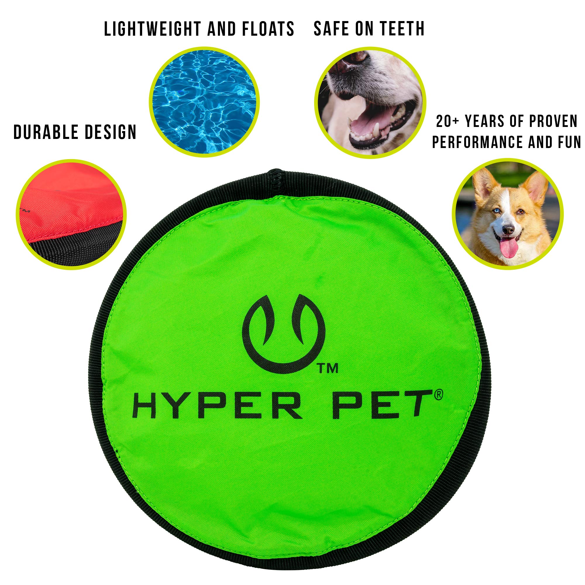 Hyper Pet disque posé dans l'herbe visibilité grâce aux couleurs