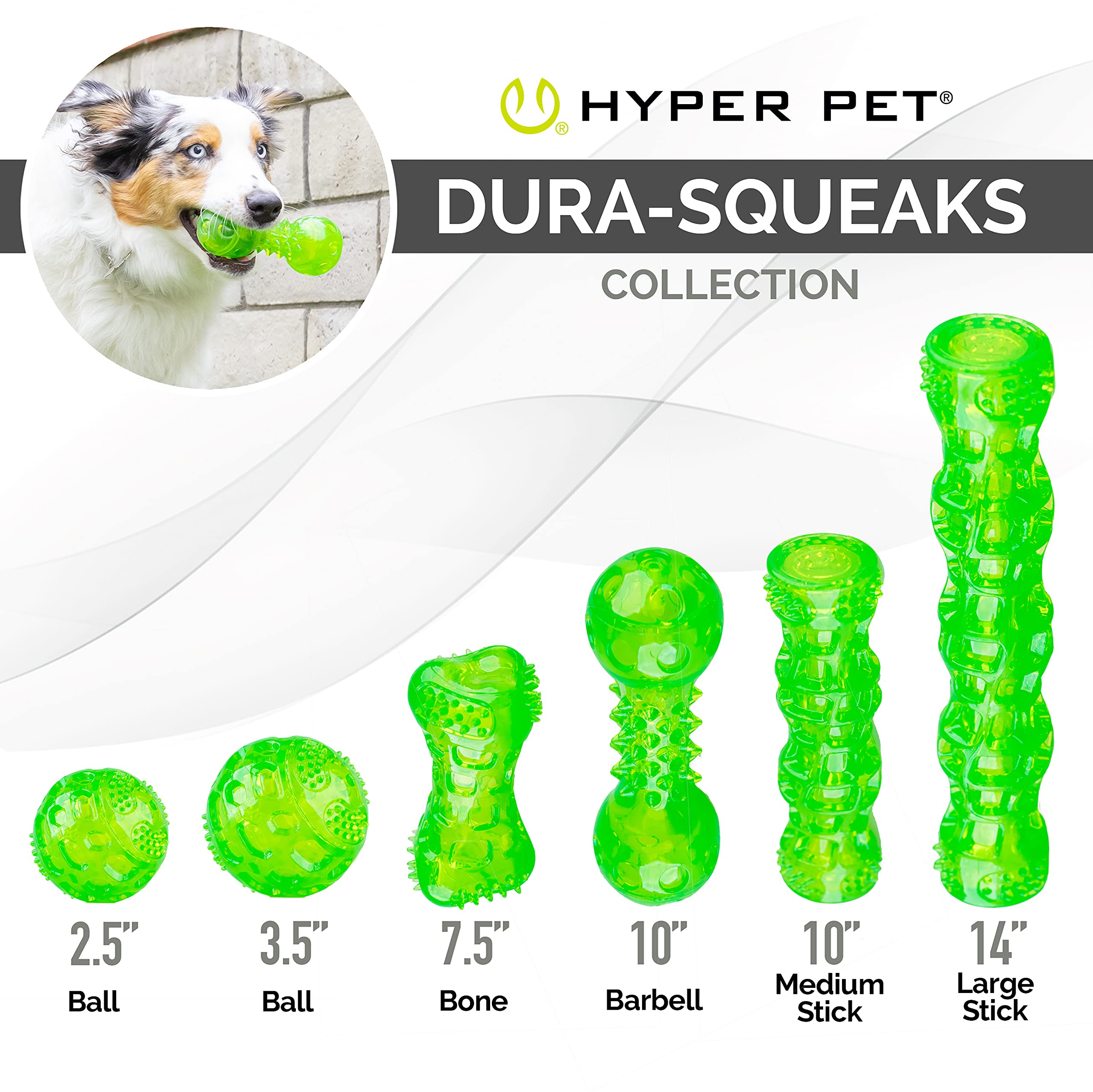 Hyper Pet vue du bout illustrant rebond imprévisible pour stimuler le chien