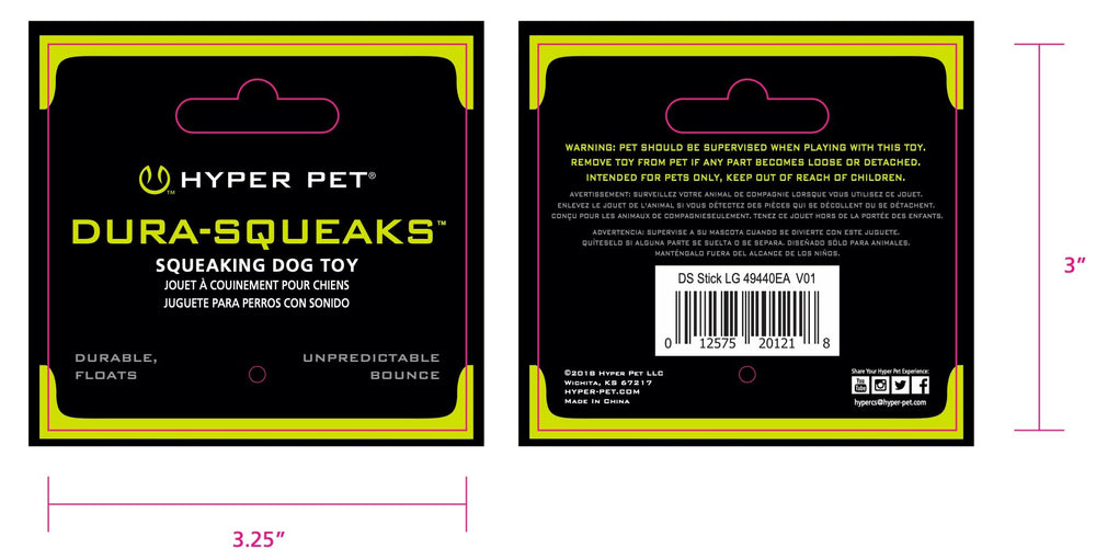 Hyper Pet étiquette du produit montrant informations et sécurité pour propriétaire