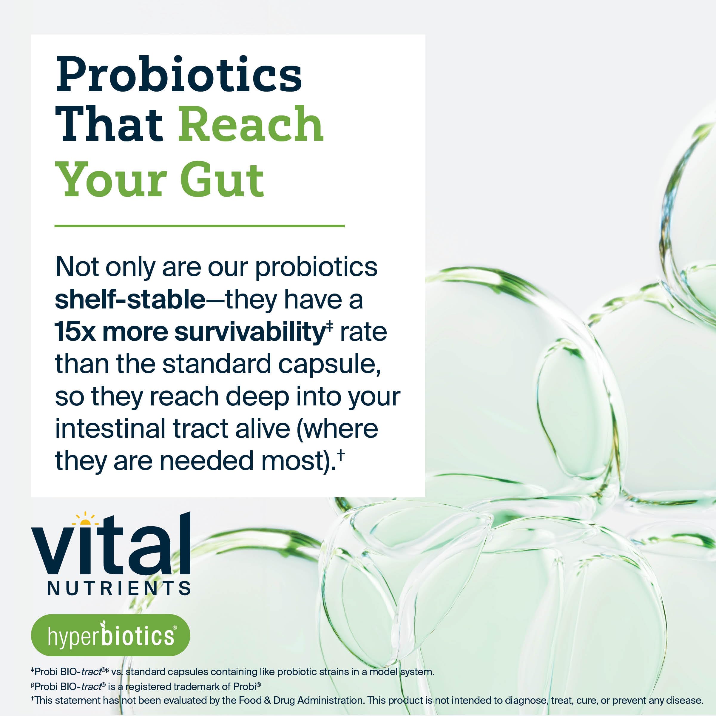 Hyperbiotics perles avec chat mangeant, appétence et confort digestif