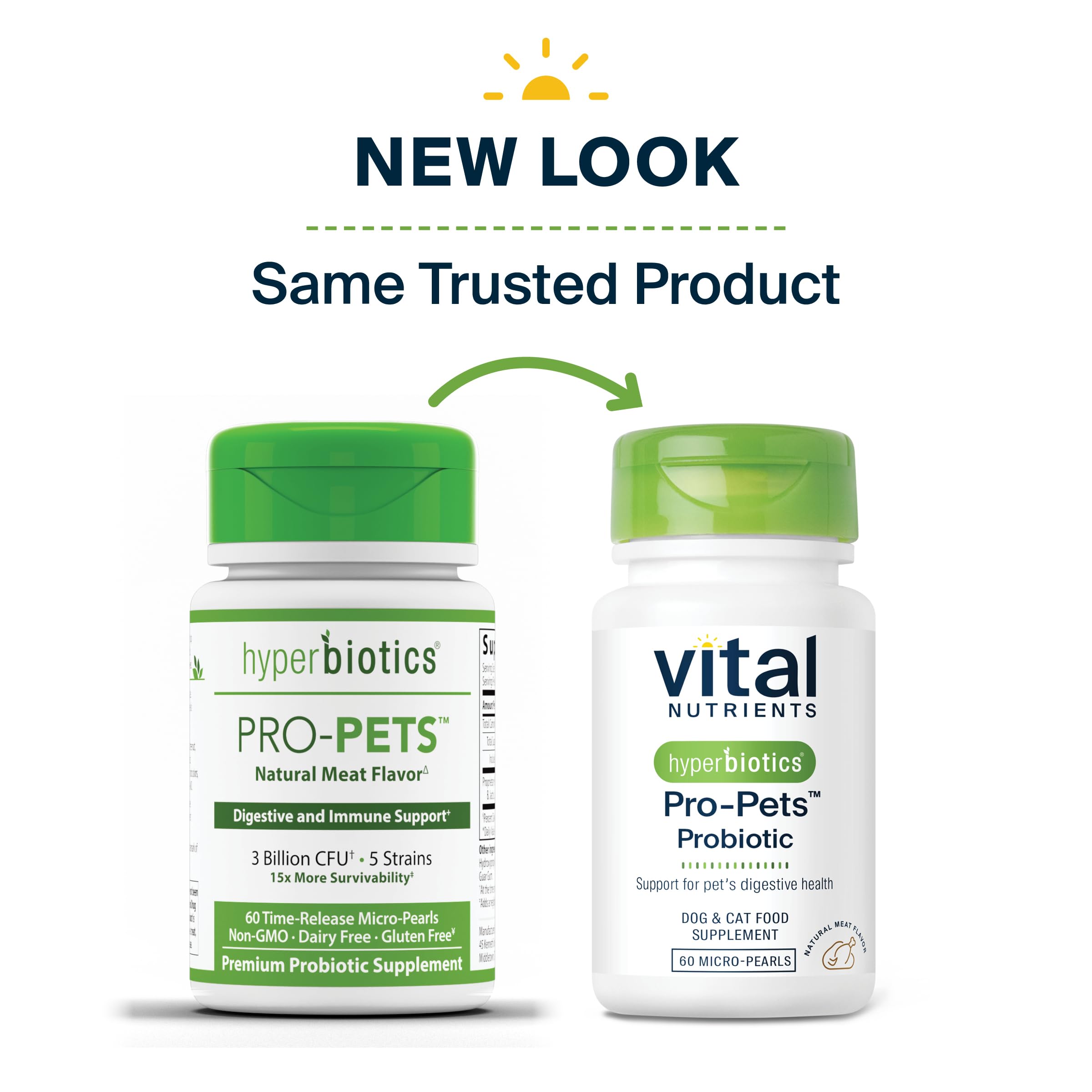 Hyperbiotics micro-perles gros plan montrant texture et appétence