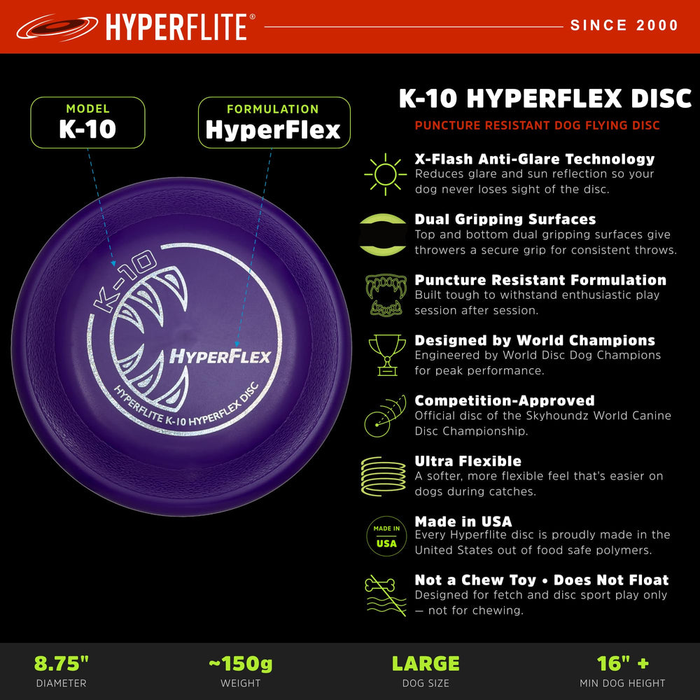 Hyperflite K-10 texture recto verso facilitant la prise et la visibilité
