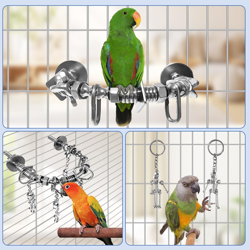 HZDZ LCPAW perchoir fixé dans une cage offrant confort et stabilité
