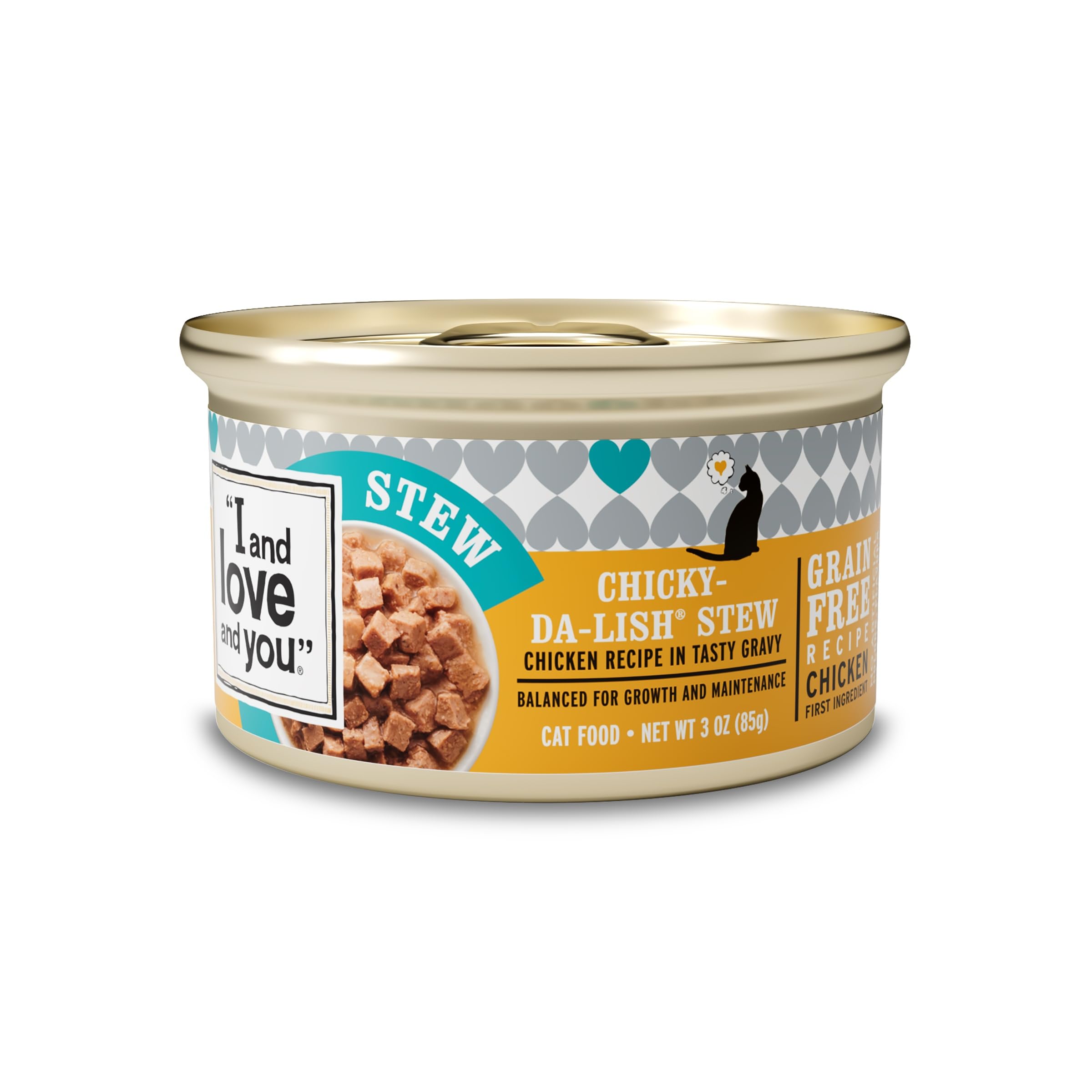 I AND LOVE AND YOU emballage avant du Chicky-Da-Lish Stew montrant le design et le format pratique