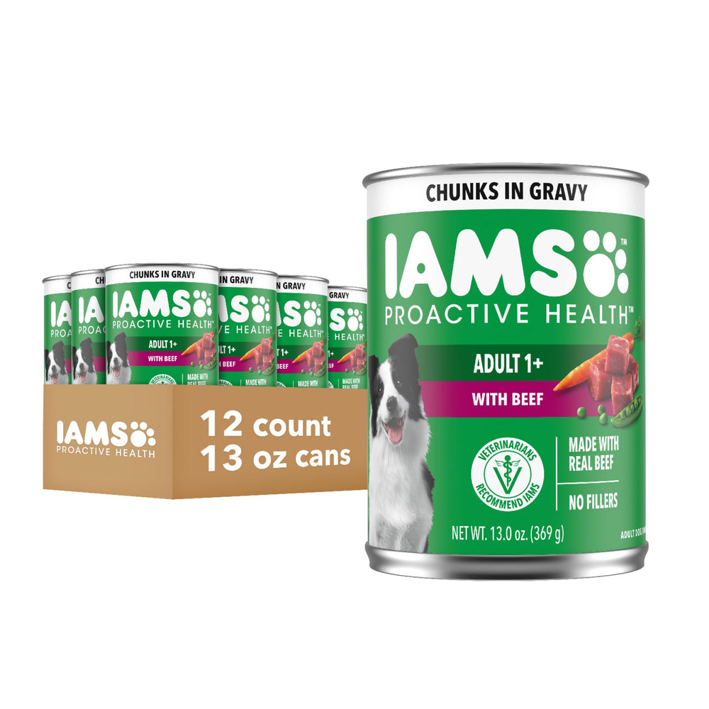 iams conserve face avant montrant recette bœuf et bénéfice appétence
