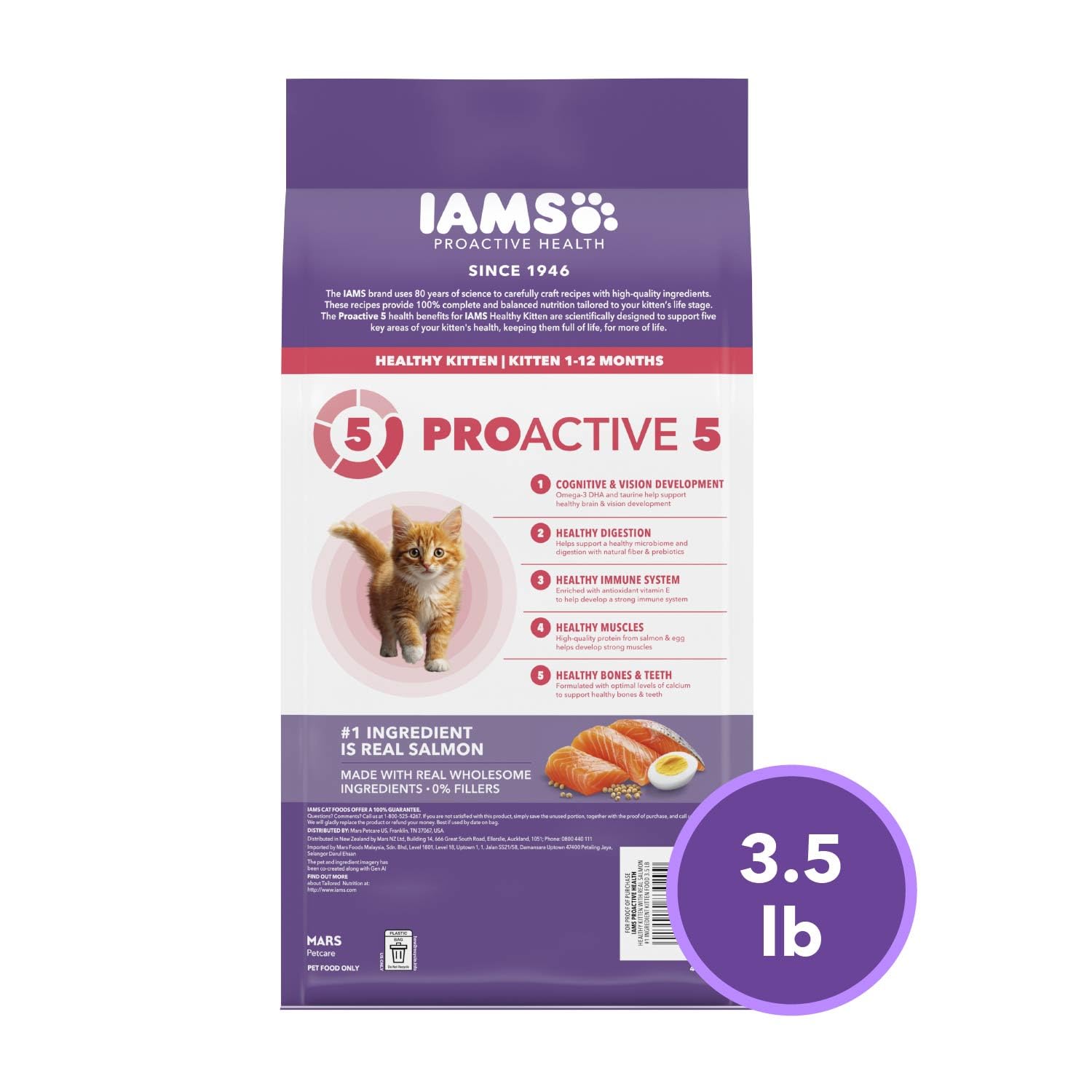 IAMS bol plein avec cuillère montrant facilité de distribution quotidienne