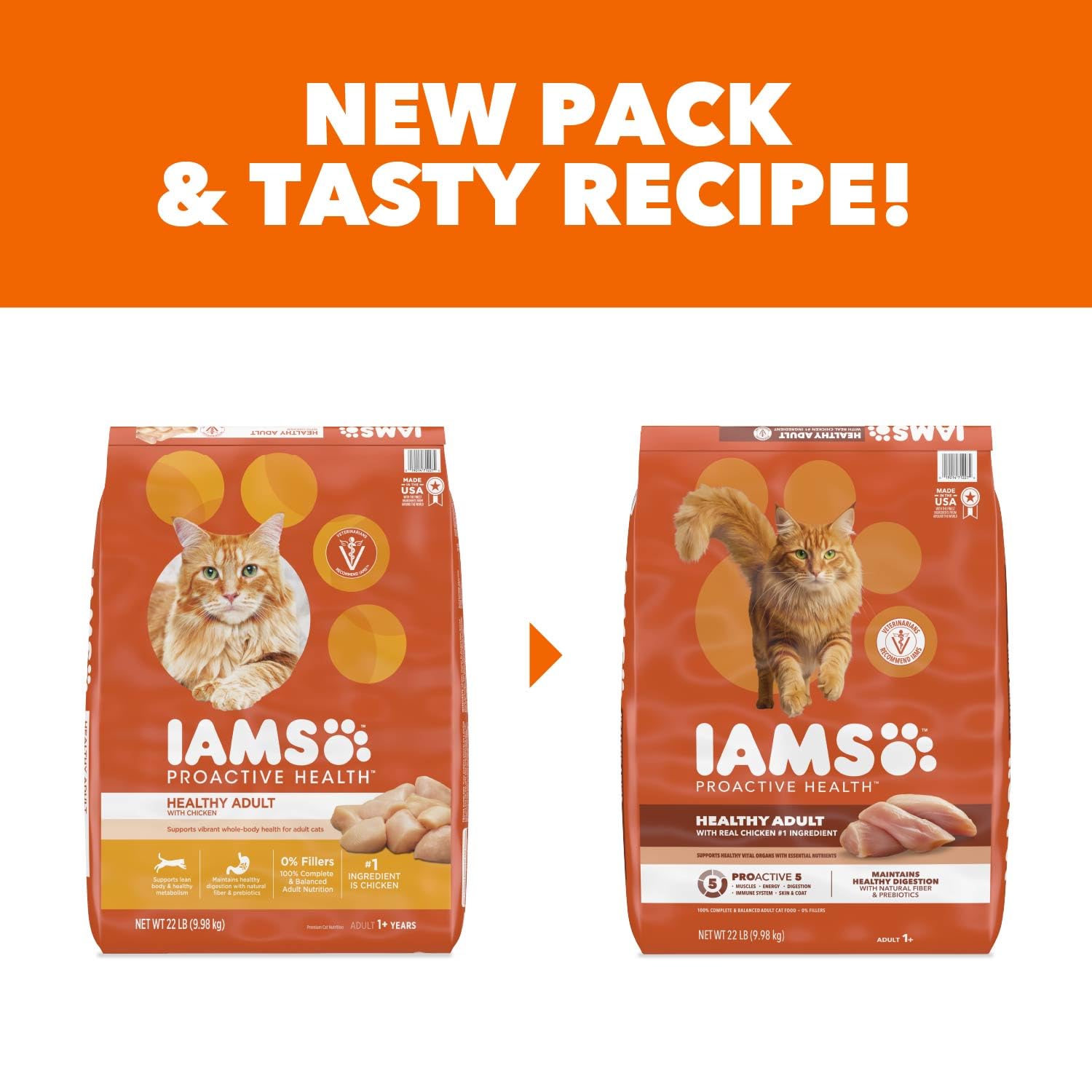 IAMS emballage côté ingrédients listés pour vérifier composition claire