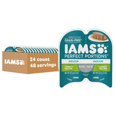 IAMS emballage avant montrant le produit et bénéfice praticité