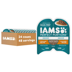 IAMS emballage avant montrant barquettes doublées et praticité