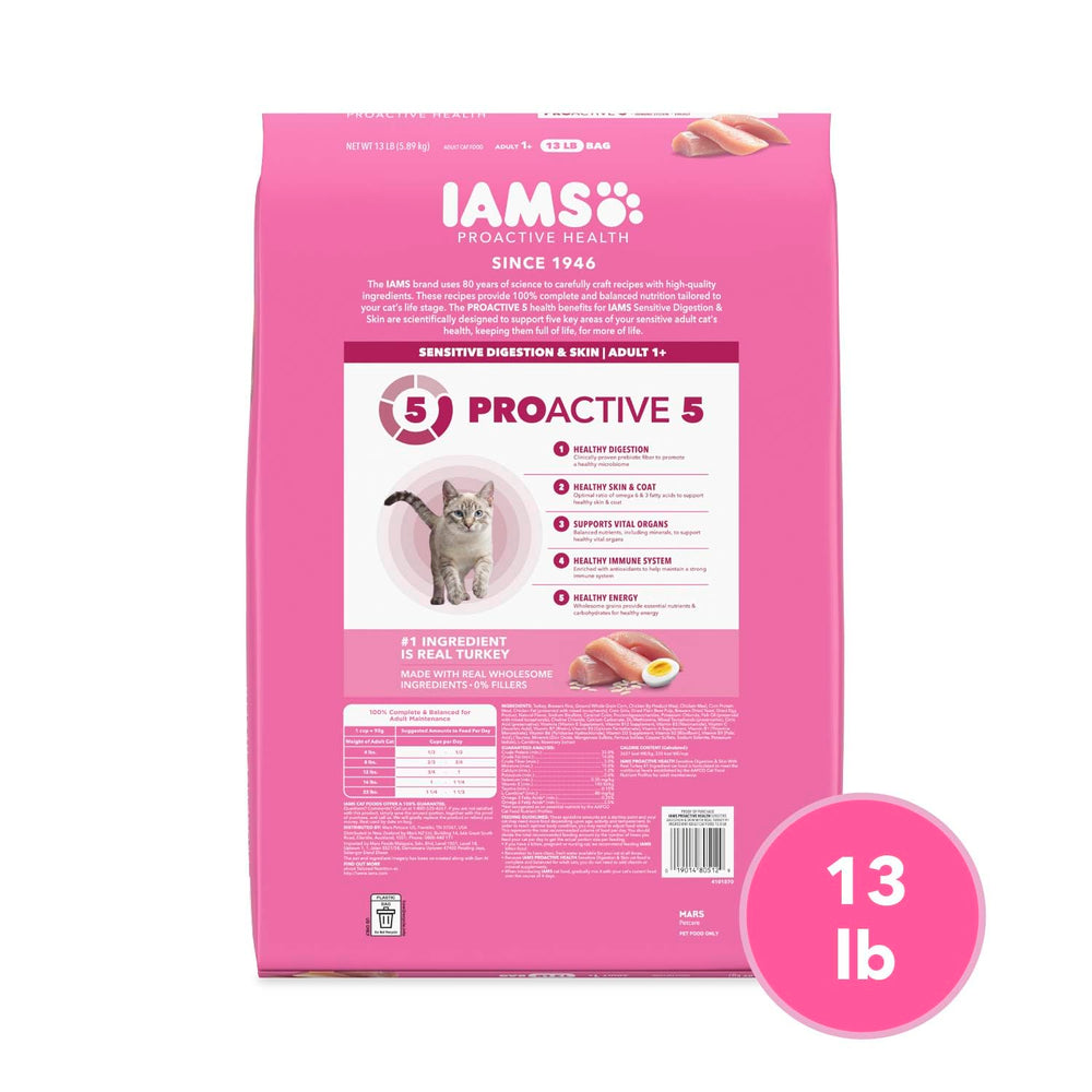 IAMS sac 13 lb posé dans cuisine pour stockage et valeur