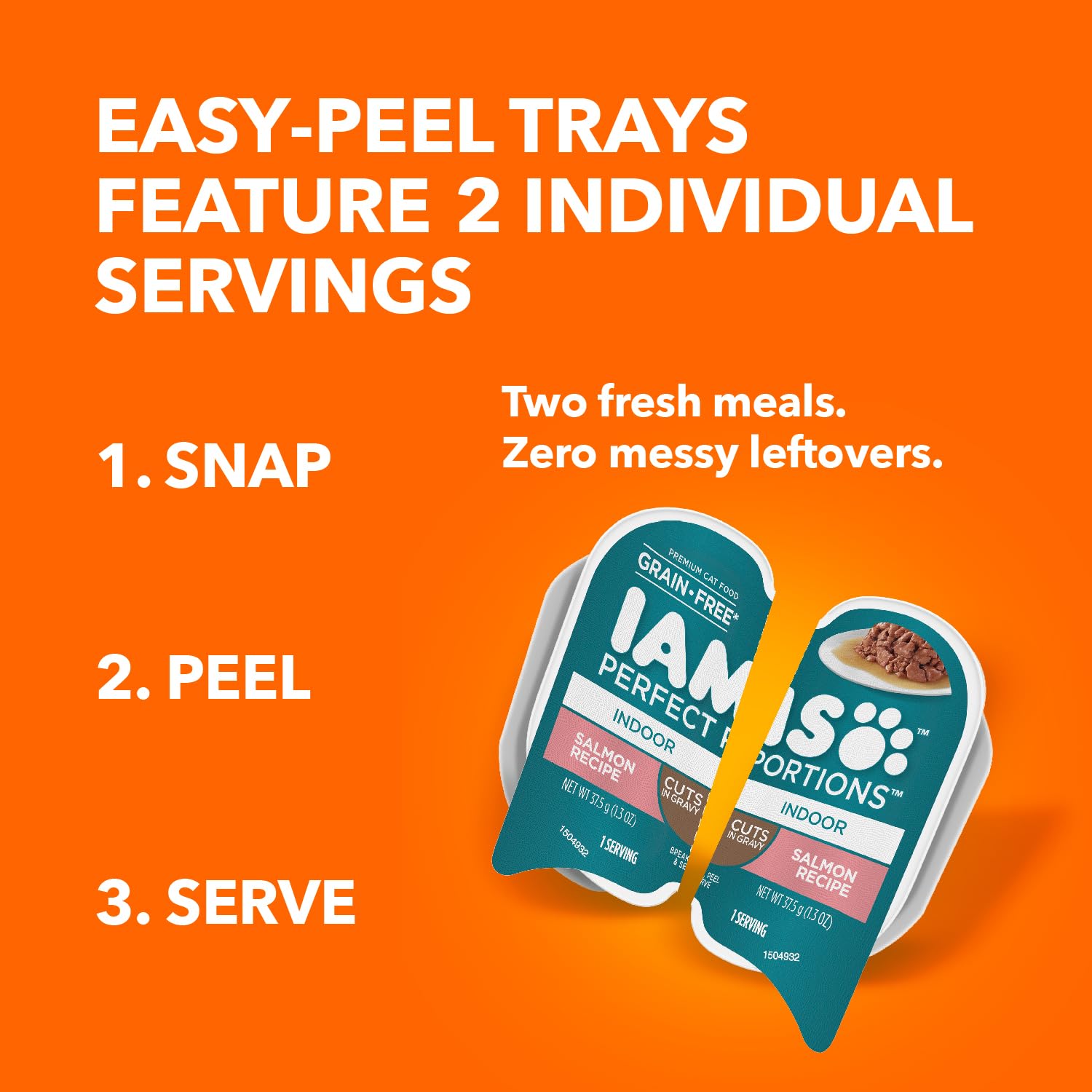 IAMS barquettes stockées en cuisine montrant facilité de conservation