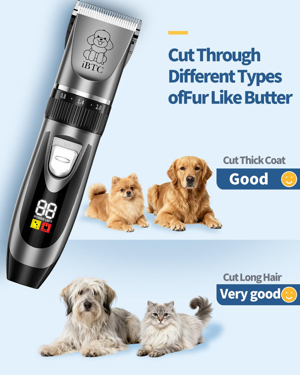 iBTC en usage sur chien pour une coupe douce et sans stress
