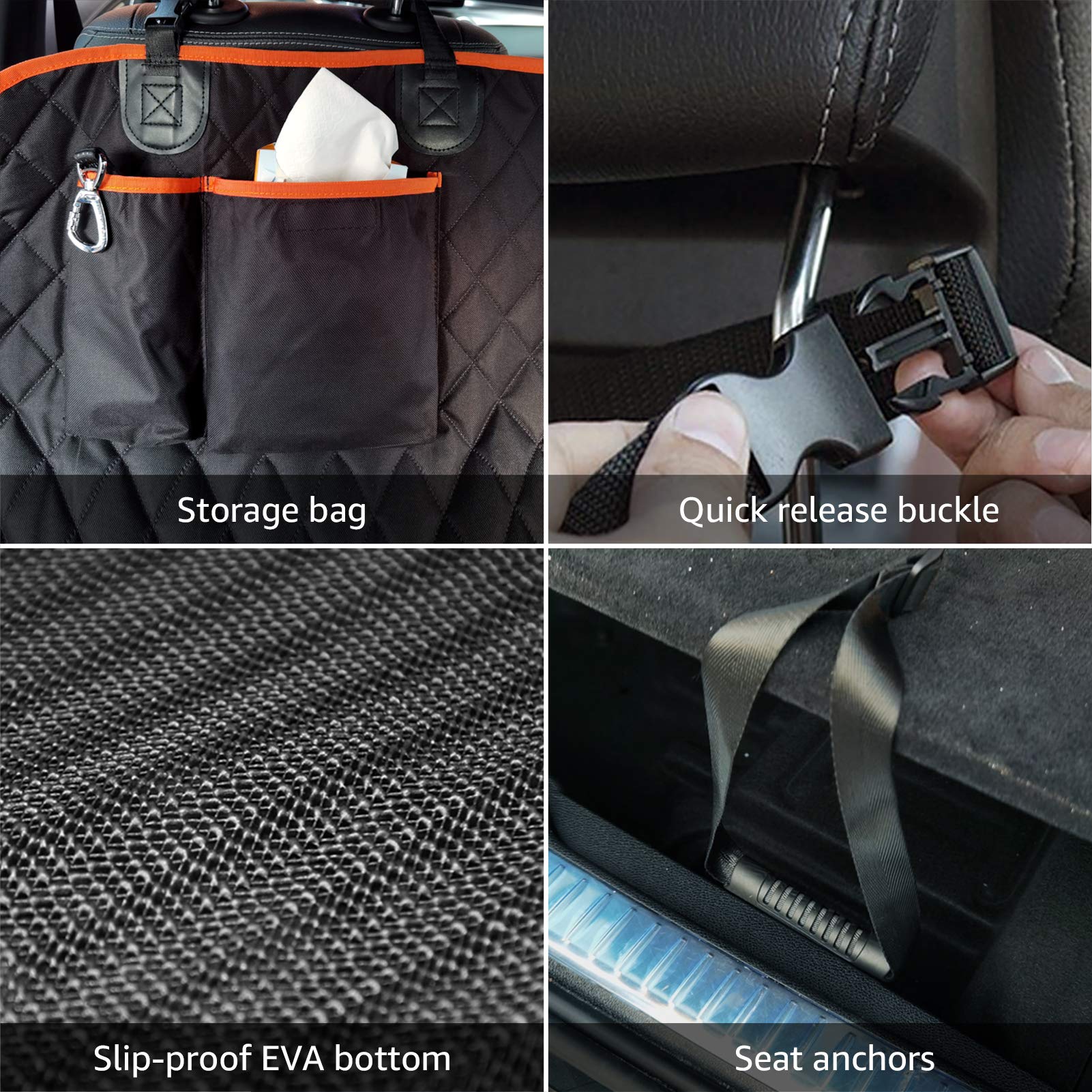 Chien confortable dans le coffre sur la housse iBuddy rembourrée