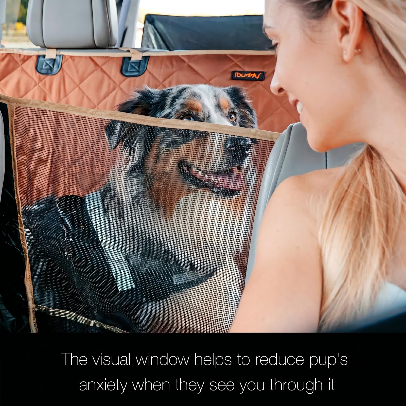 iBuddy fenêtre en maille pour ventilation, réduit anxiété du chien