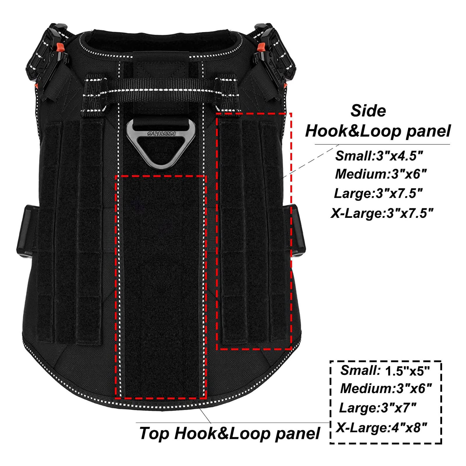 ICEFANG harnais côtés avec sangles Molle pour transporter accessoires pratiques