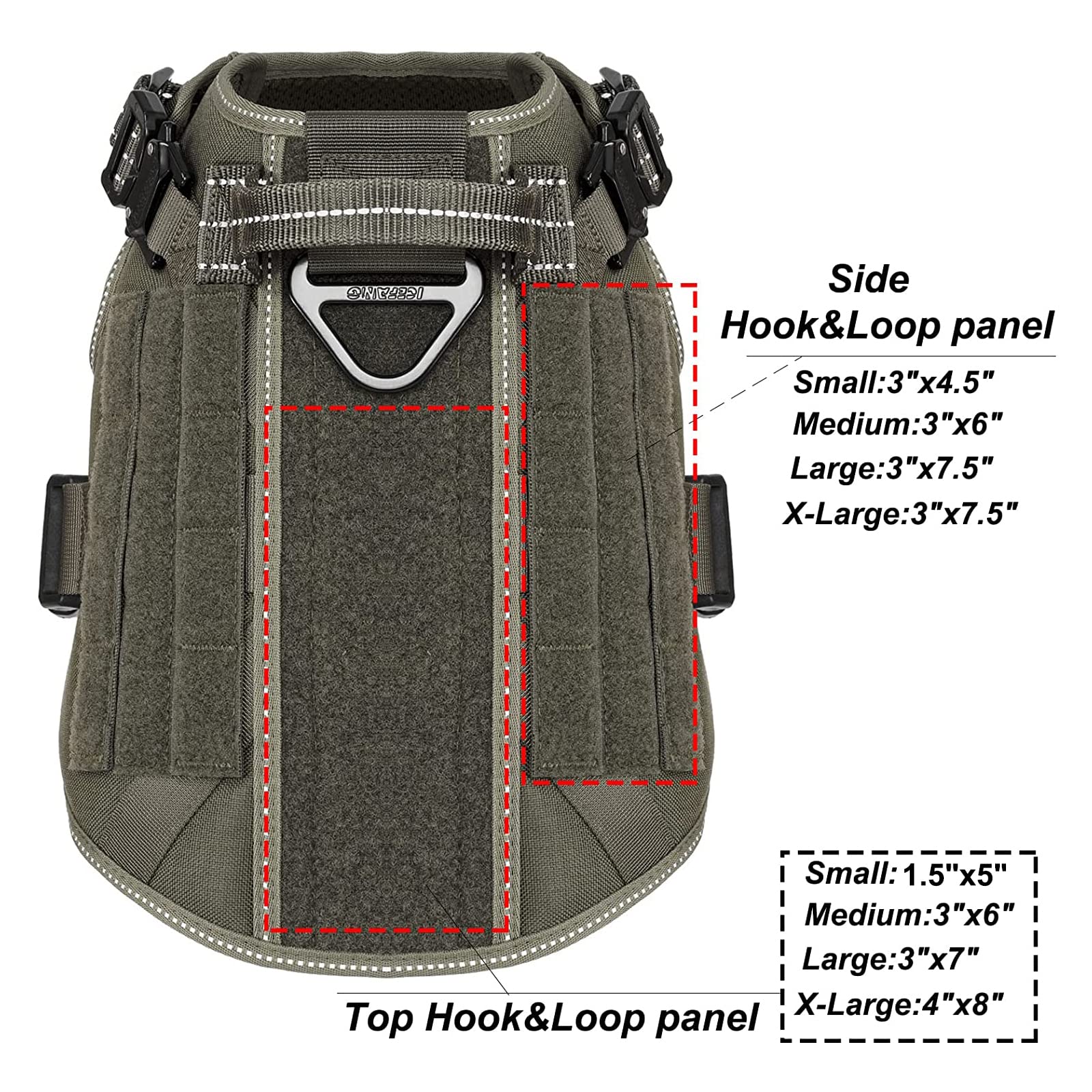 ICEFANG harnais sangles Molle latérales permettant d'attacher sacoches et accessoires