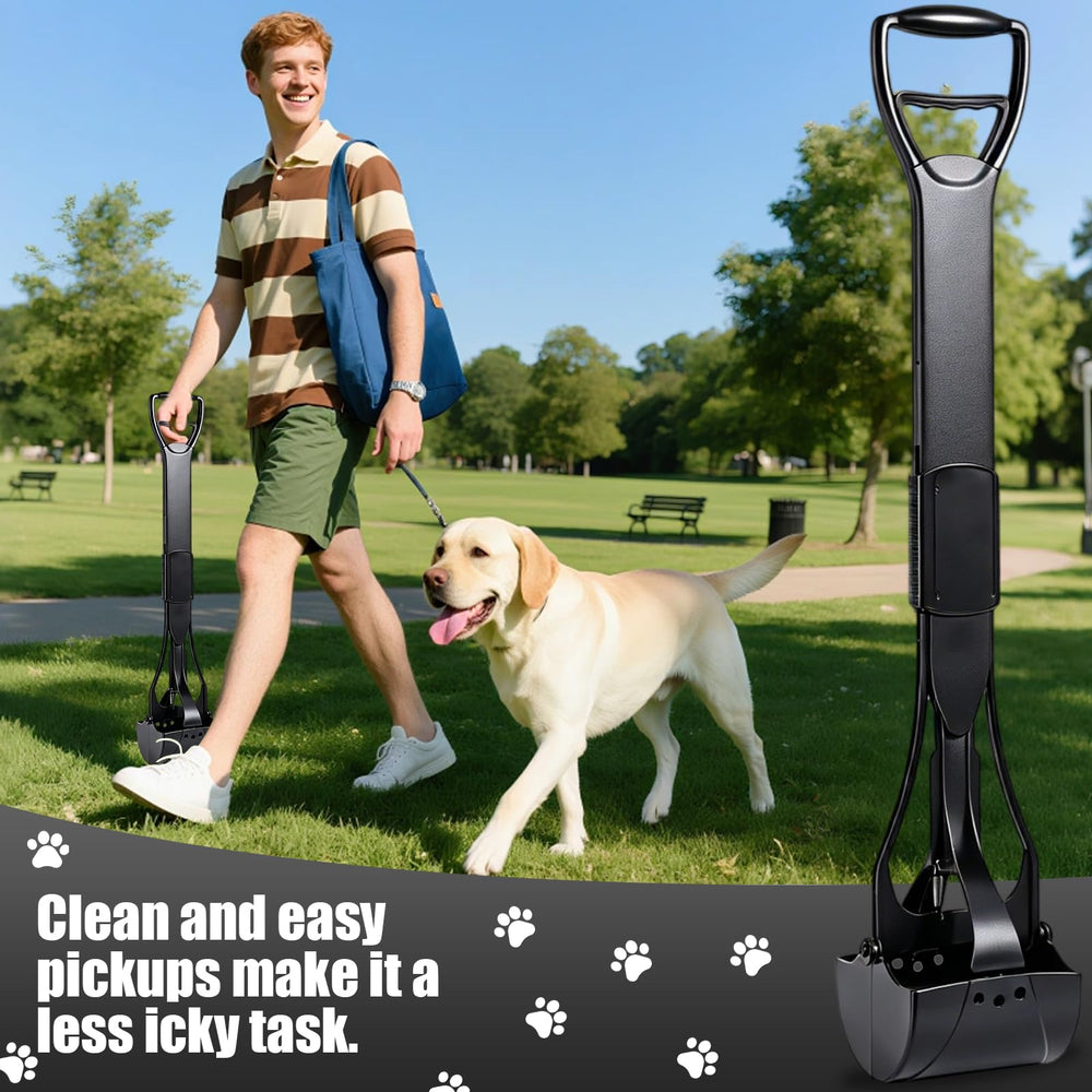 ienjoyed outil en usage sur pelouse avec grand chien pour ramassage facile