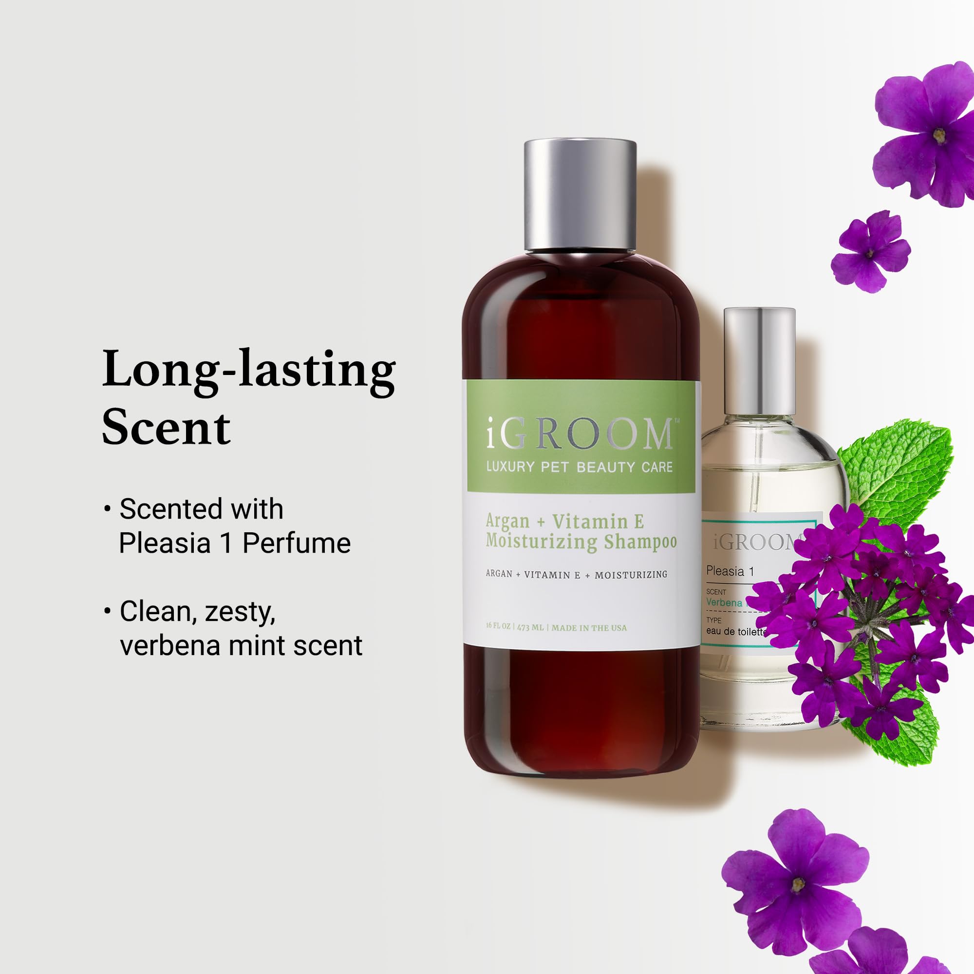 iGroom gamme affichée avec après-shampooing pour routine complète