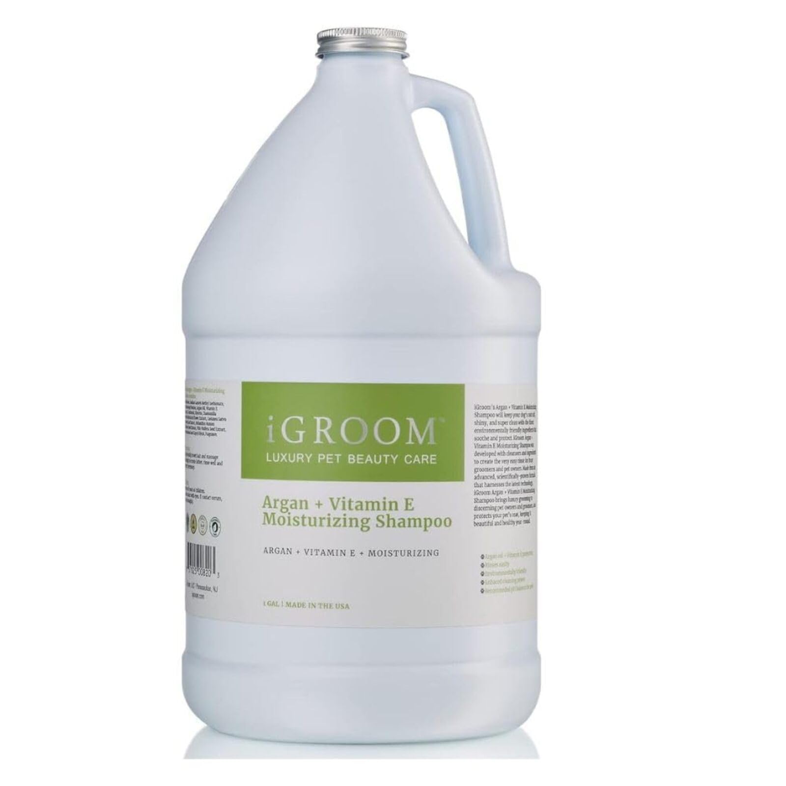 iGroom bidon gallon face montrant étiquette et usage professionnel