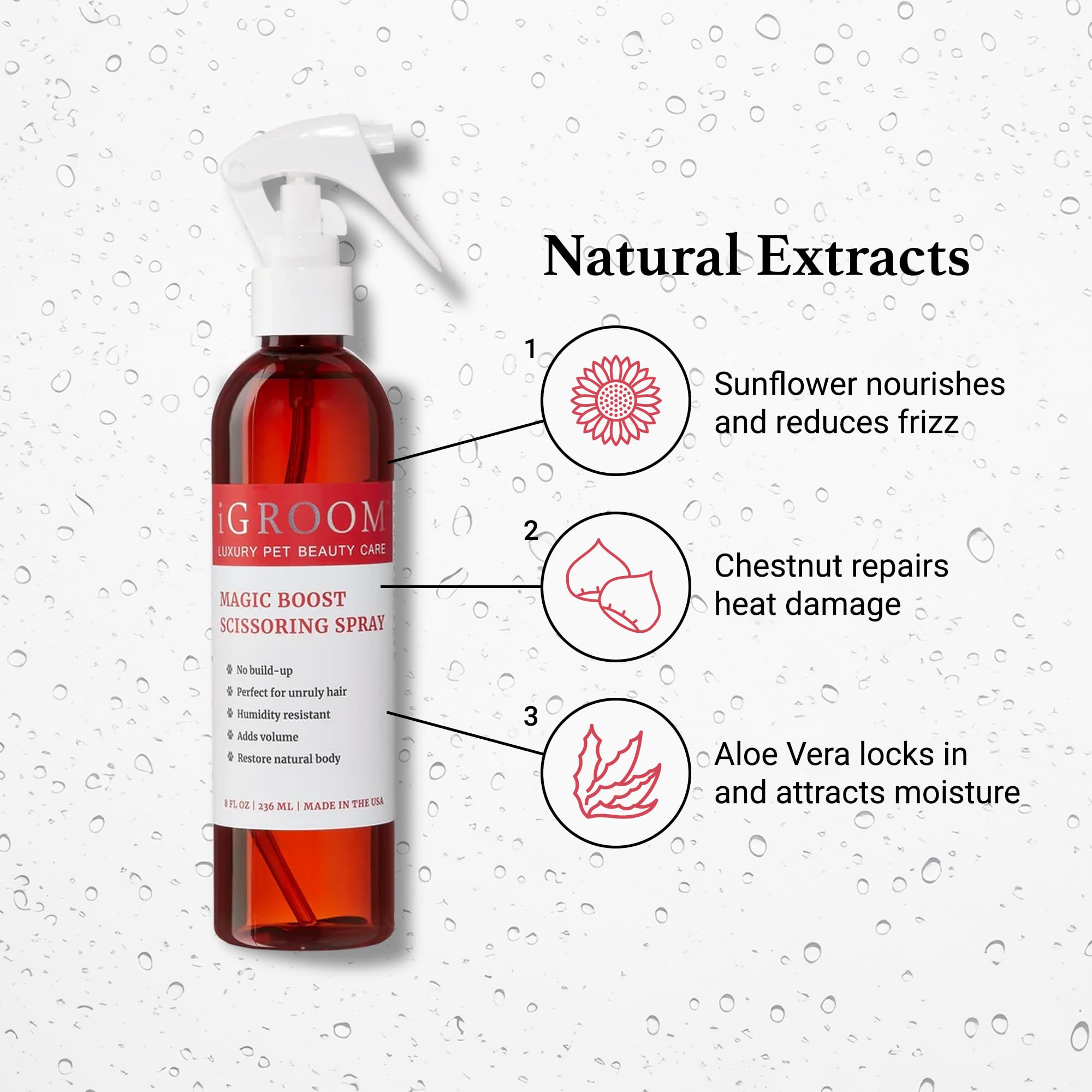 iGroom poil bouclé gonflé après spray pour finition douce et volumineuse