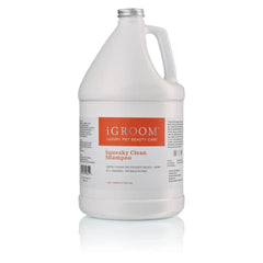 iGroom gallon Squeaky Clean montrant emballage professionnel et économies
