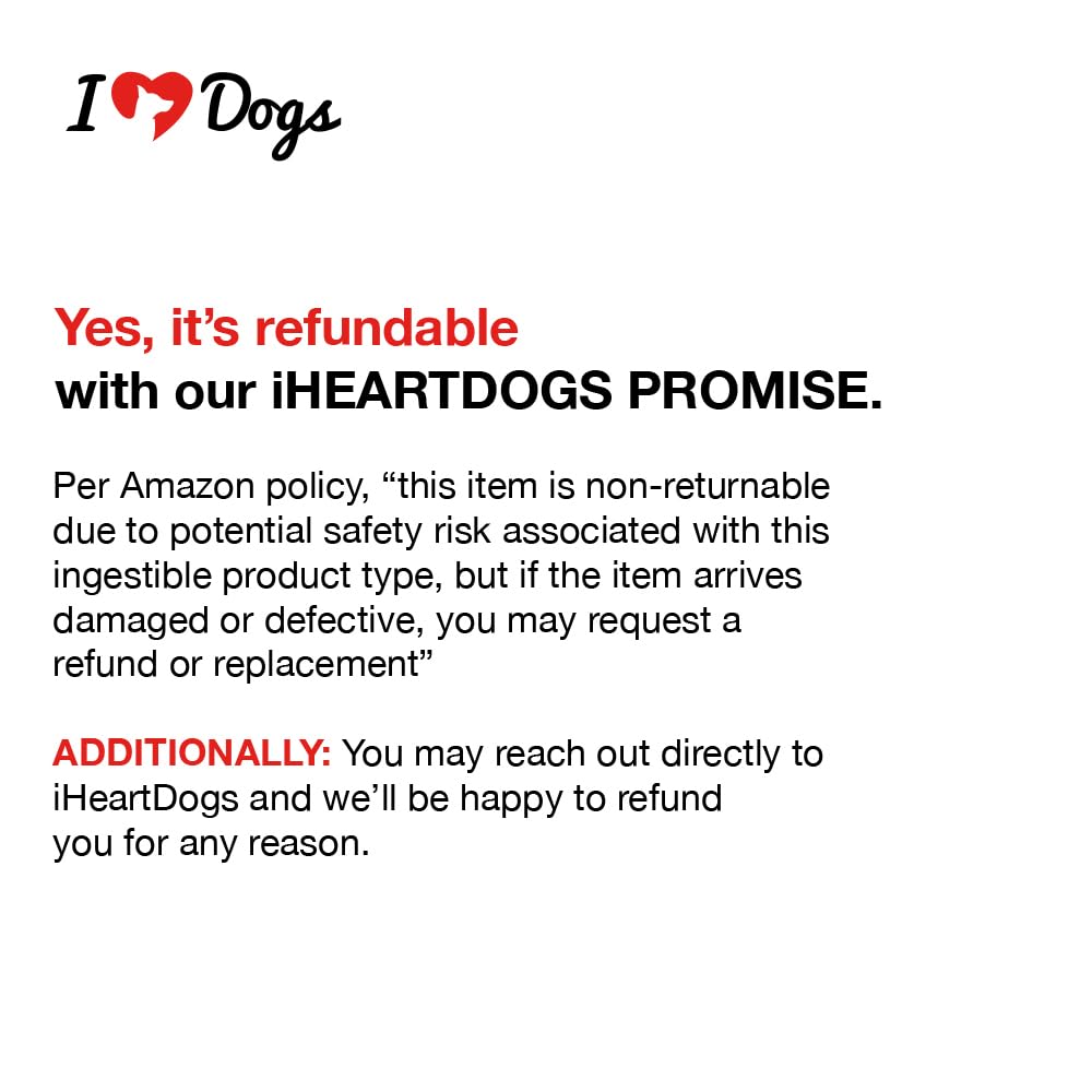 iHeartDogs bouteille ouverte révélant bouchées molles prêtes à servir