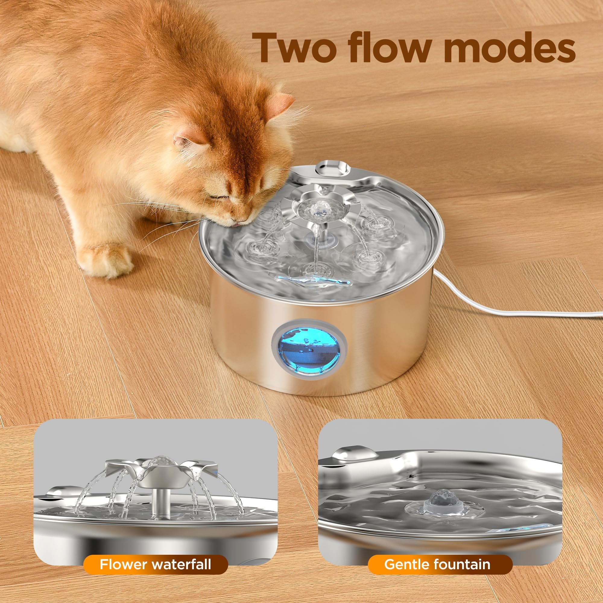 IHOUONE fontaine cartouches montrant filtration quatre étapes pour eau propre