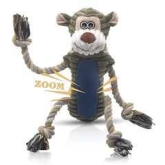 BUYPOW Jouet peluche singe pour chien — robuste, sifflet intégré, toutes tailles