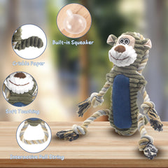 BUYPOW Jouet peluche singe pour chien — robuste, sifflet intégré, toutes tailles