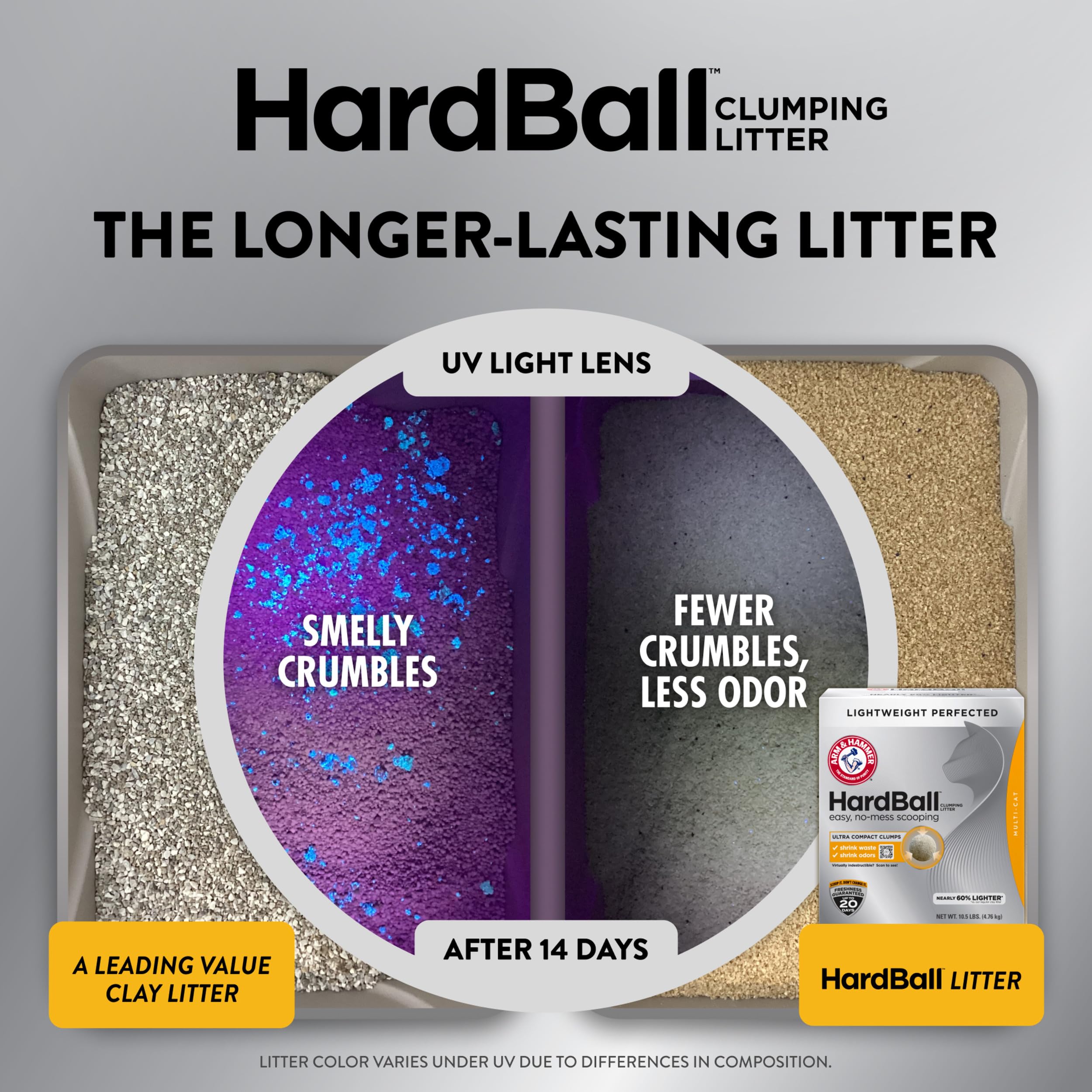 ARM & HAMMER litière agglomérante HardBall Garden Bloom 3,86 kg — 99,9% sans poussière, contrôle odeurs 20 jours
