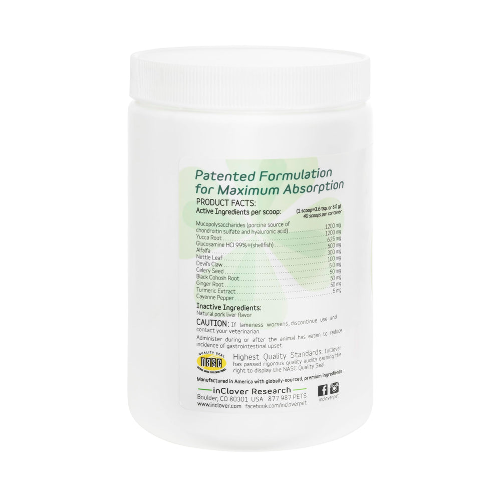 In Clover Connectin ingrédients naturels (curcuma, ortie) soulignant synergie