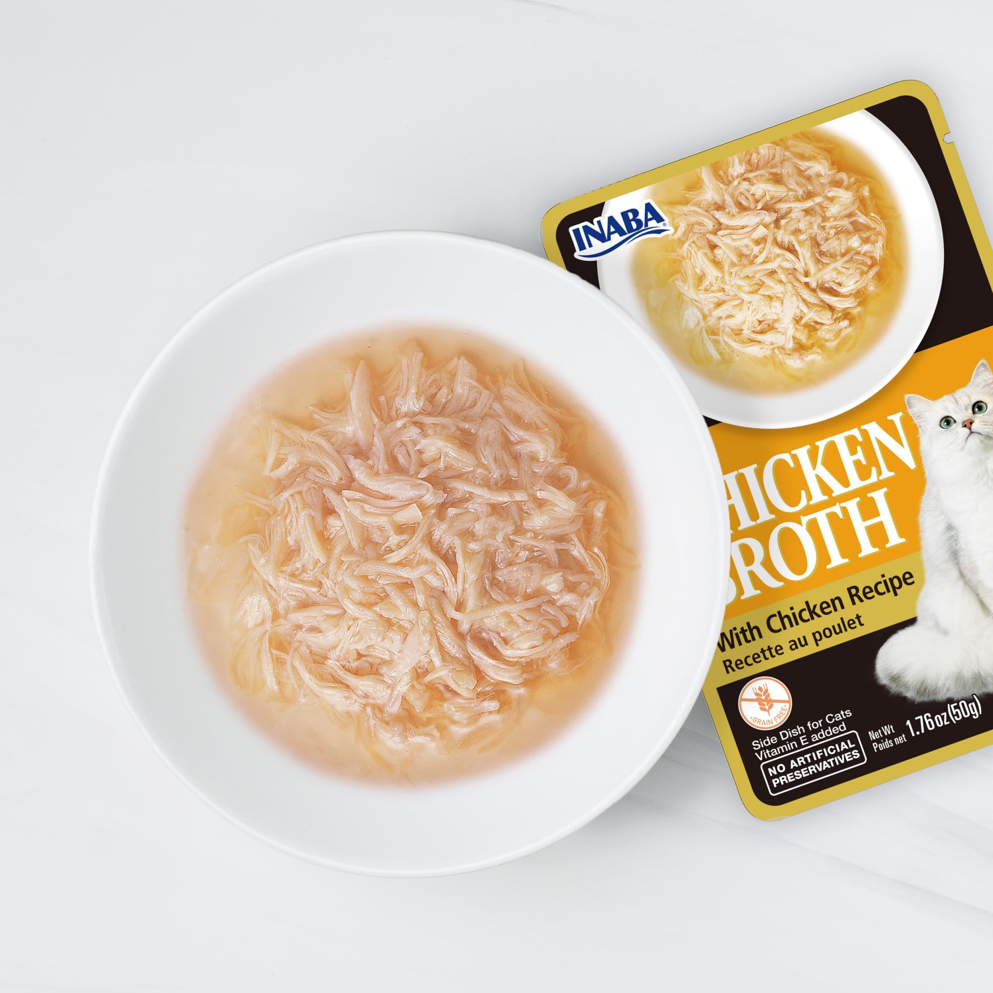 INABA bouillon versé montrant aspect liquide hydratant