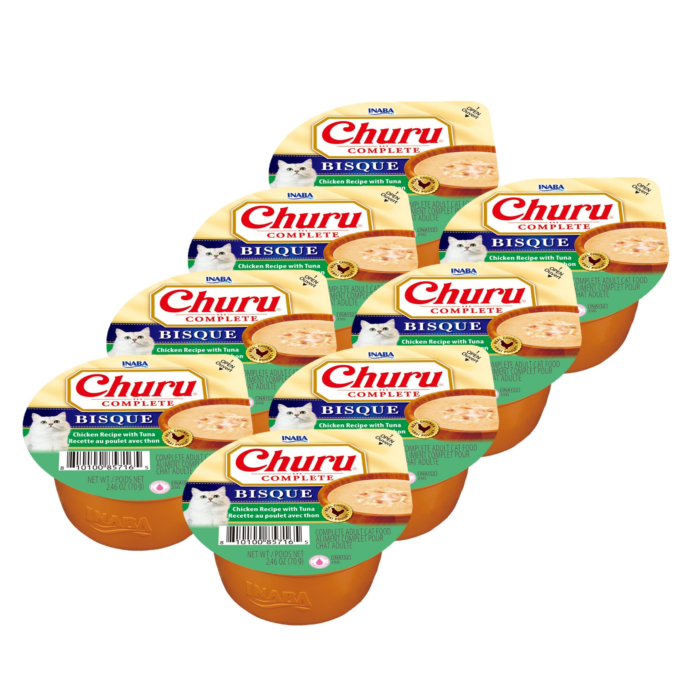 INABA Churu cup face avant montrant l'emballage pratique et portionnée