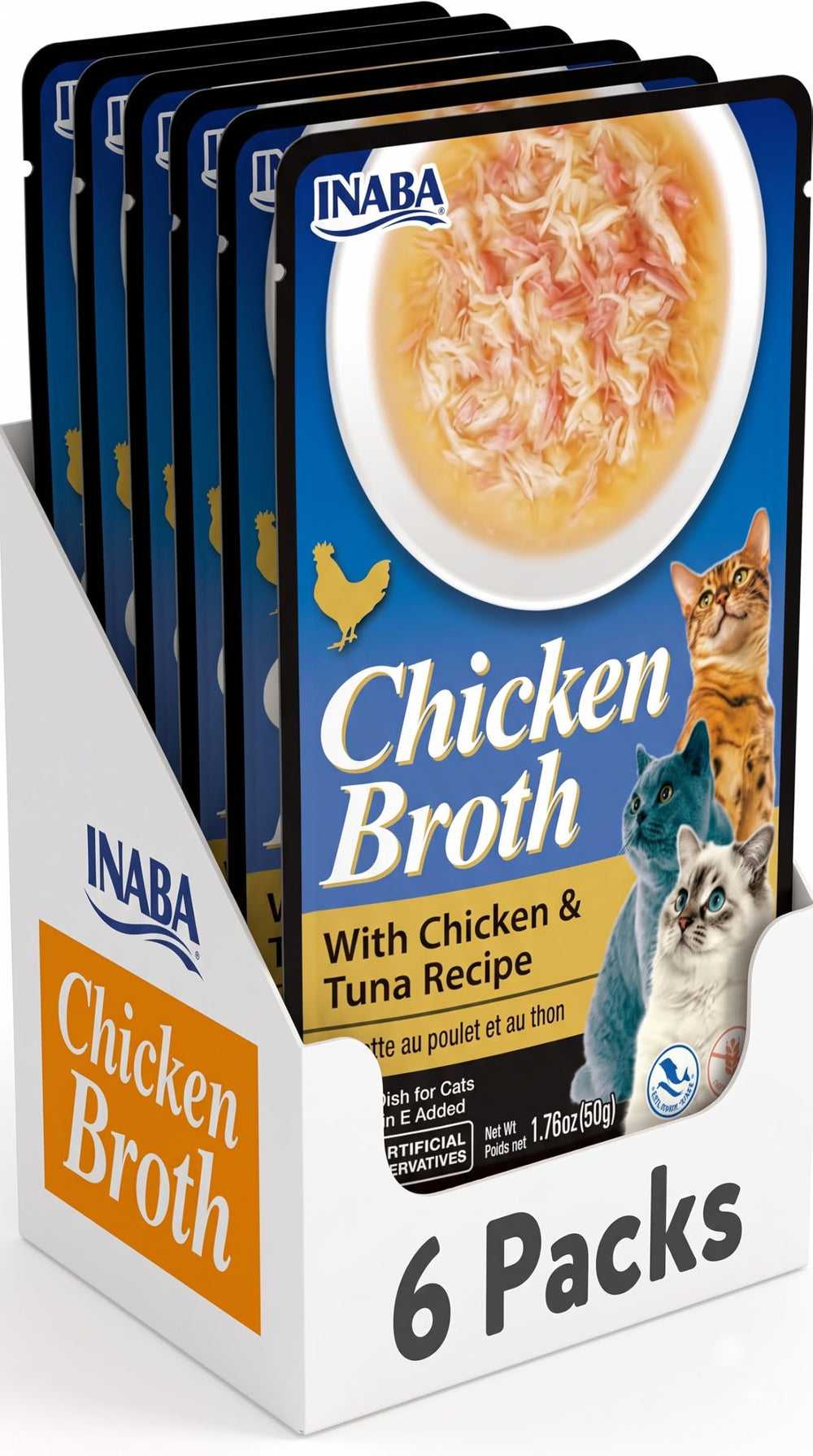 INABA Churu Broth sachet face montrant emballage pratique et appétence