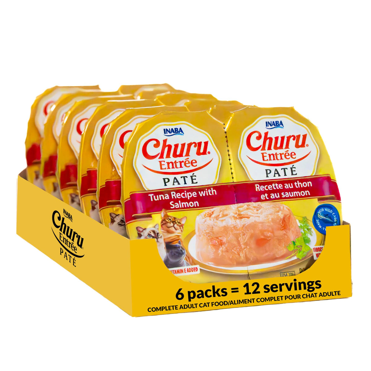 INABA Churu montrant le packaging avant et portion pratique