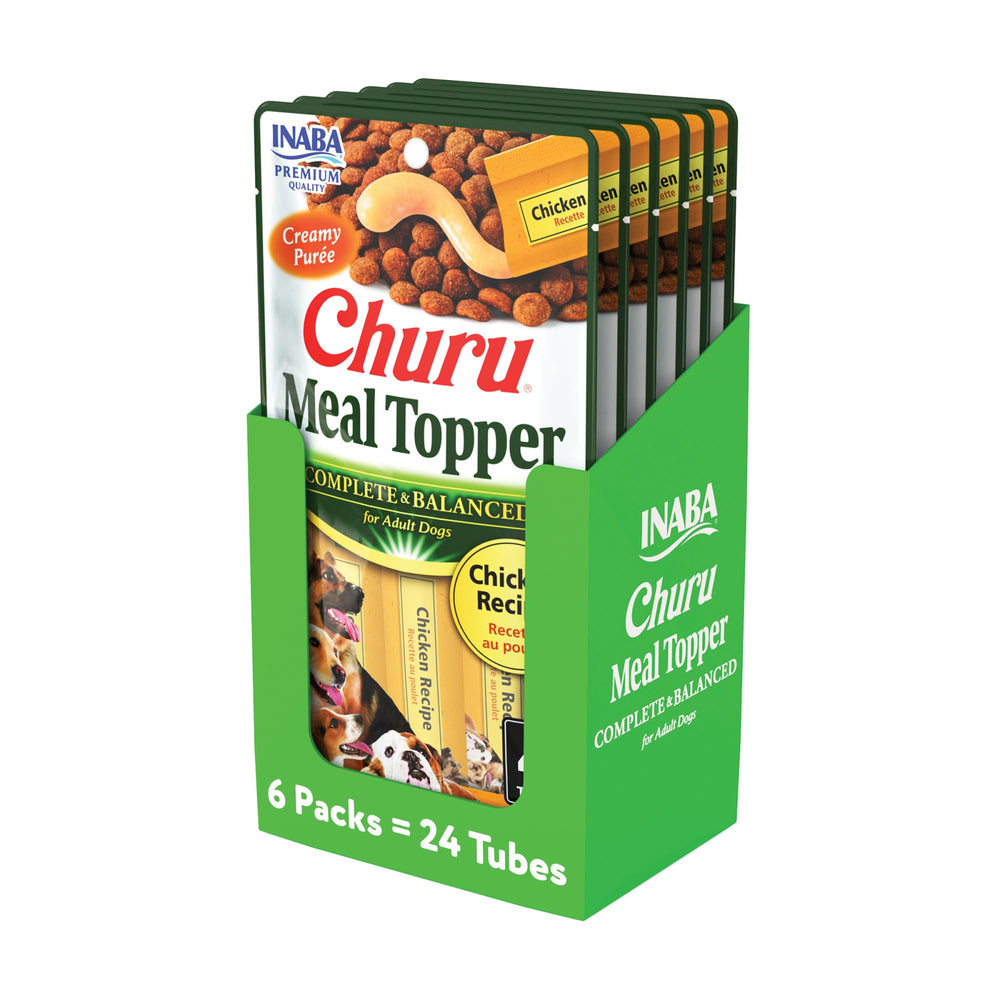 INABA emballage avant du Churu poulet montrant le format 24 tubes et bénéfice pratique