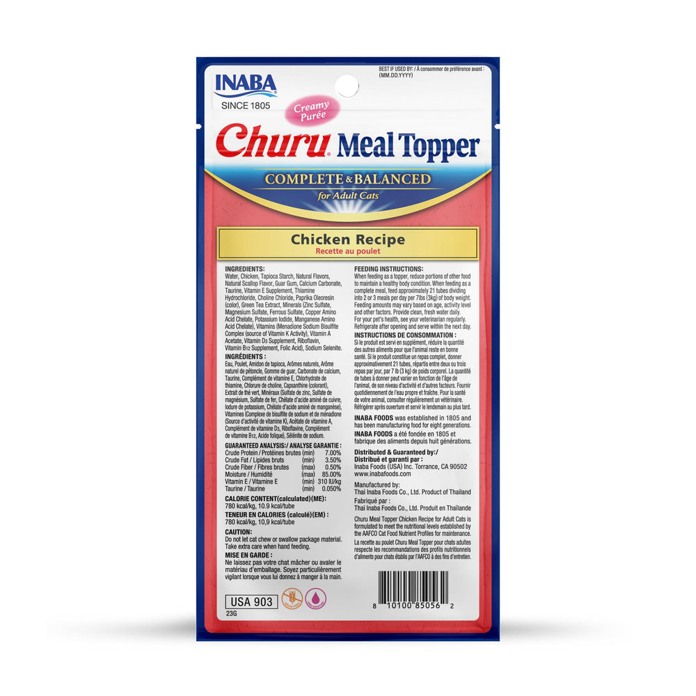 INABA Churu poulet ensemble de 24 tubes disposés pour voir le contenu du pack