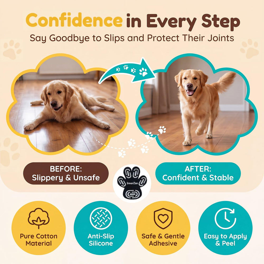 INNERZEN pose d'un coussinet sur patte de chien, application simple et rapide