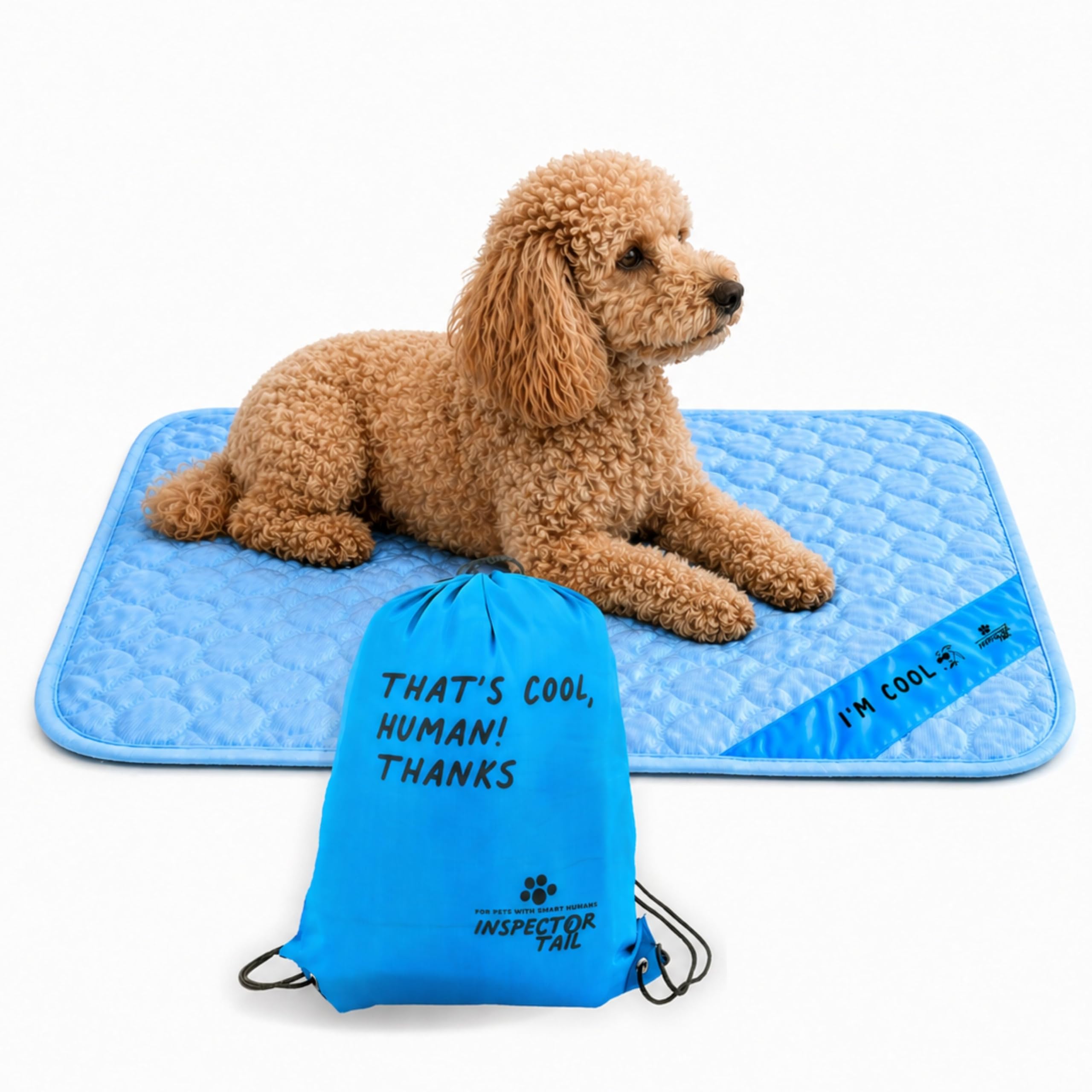 INSPECTOR TAIL face avant du tapis montrant design et dimensions pour transport