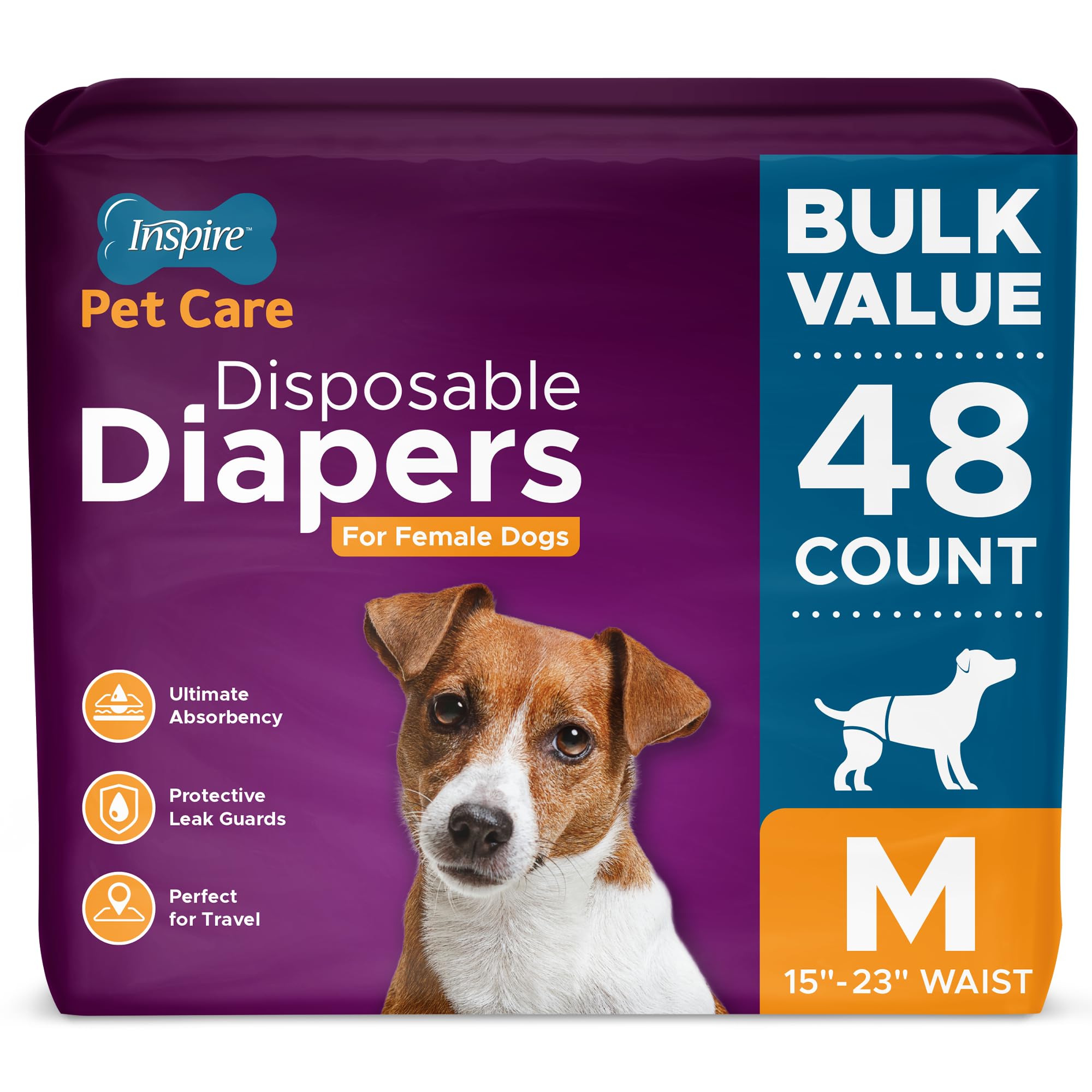 Inspire vue avant du paquet de couches femelles, pratique pour stocker