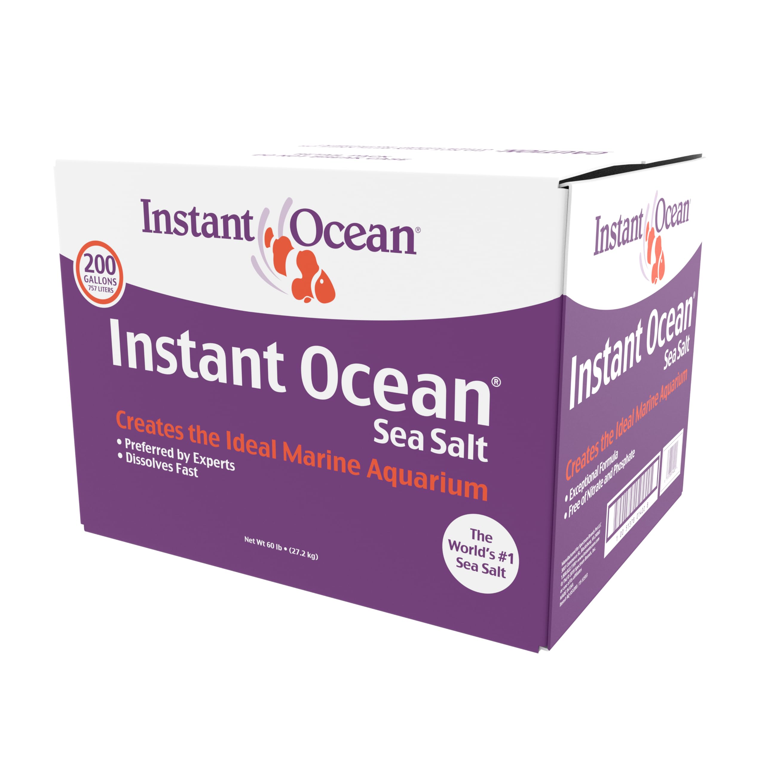 Instant Ocean gros plan sur grains de sel solubles pour mélange rapide