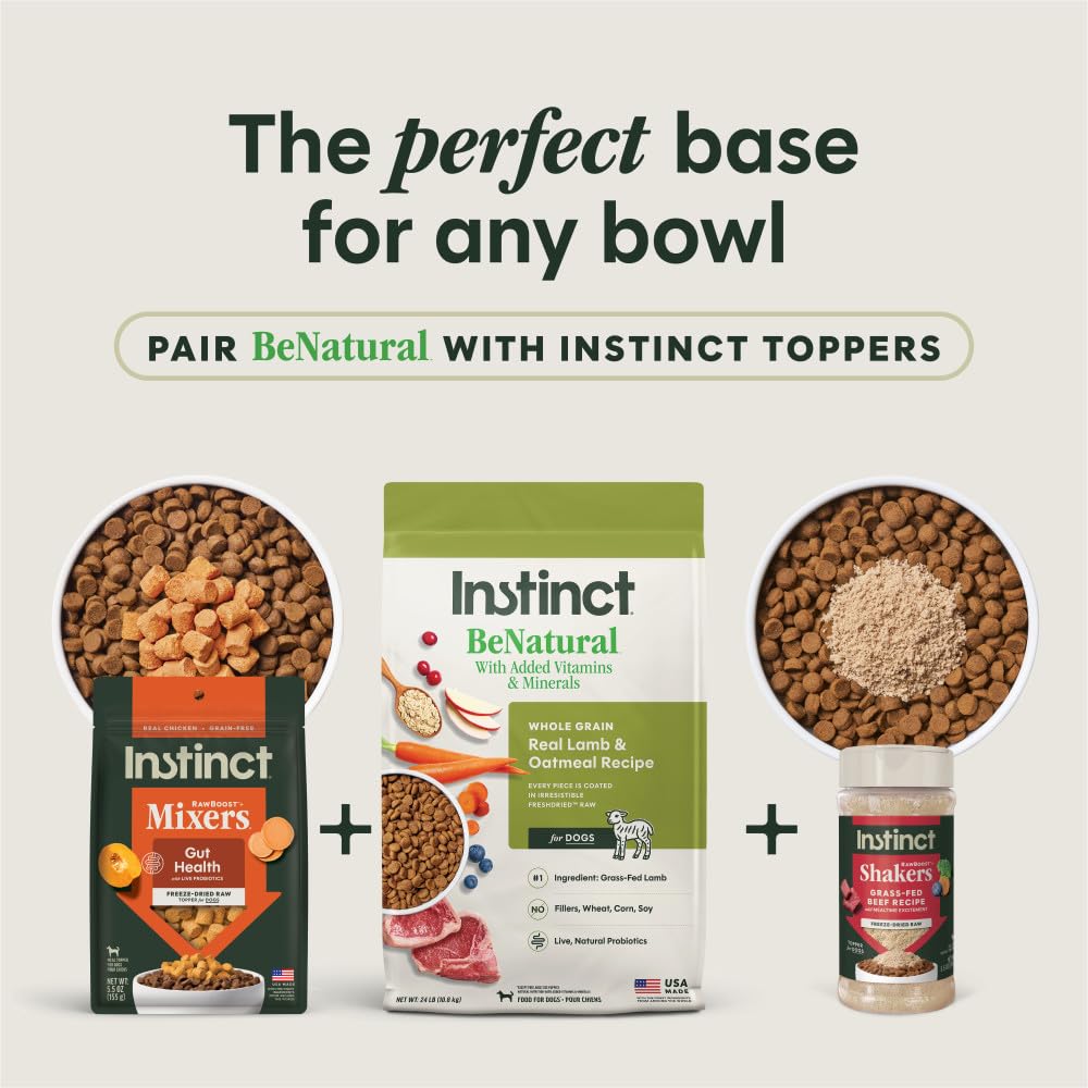 Instinct BeNatural comparaison taille des croquettes pour contrôle portionnement