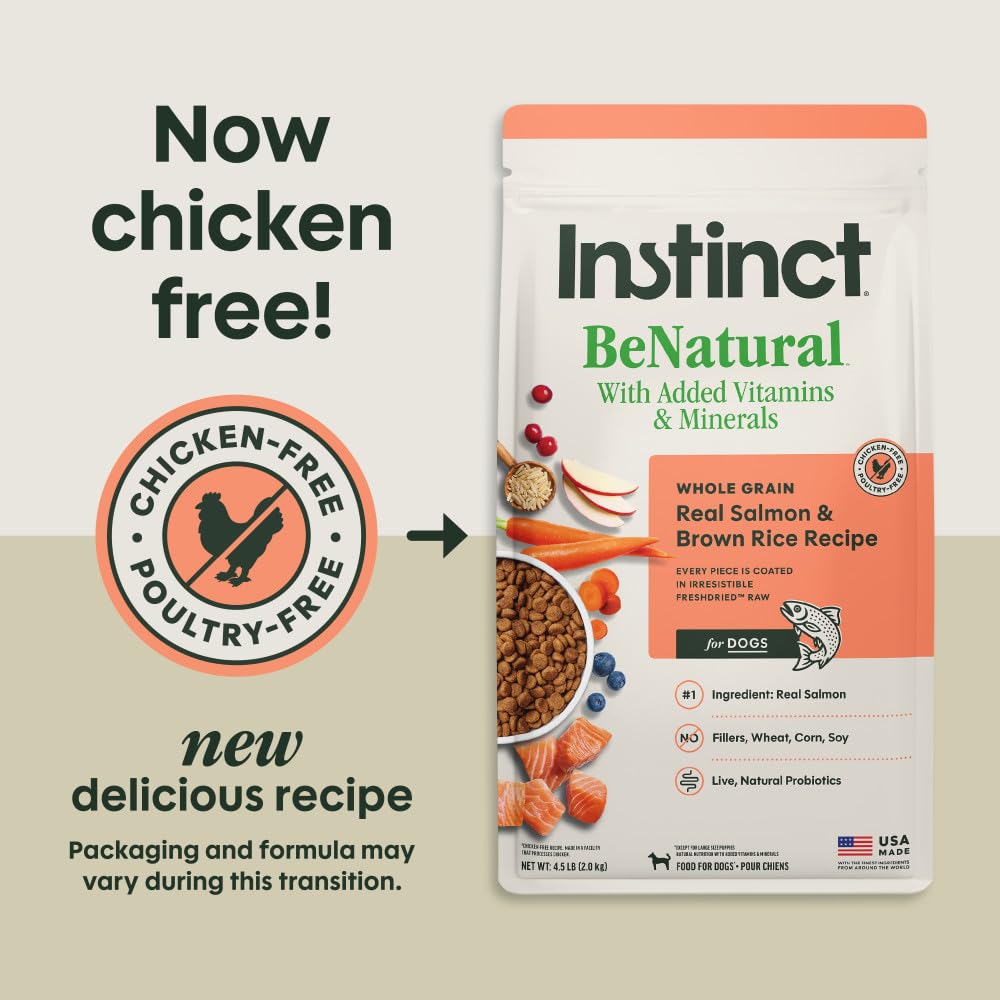 Instinct vue arrière de l'emballage avec étiquette nutritionnelle claire et utile