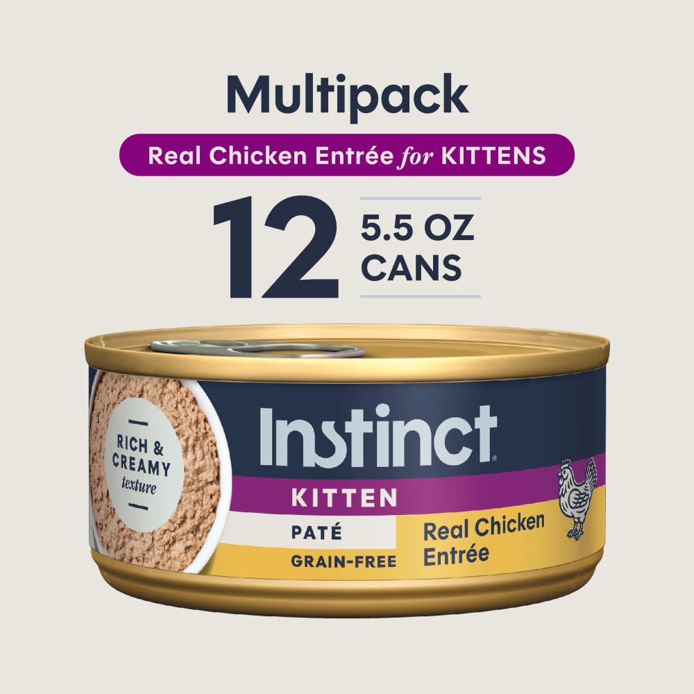 Instinct ingrédients principaux poulet saumon foie illustrant haute protéine