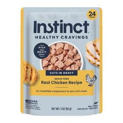 Instinct emballage recto montrant topper poulet appétissant et naturel
