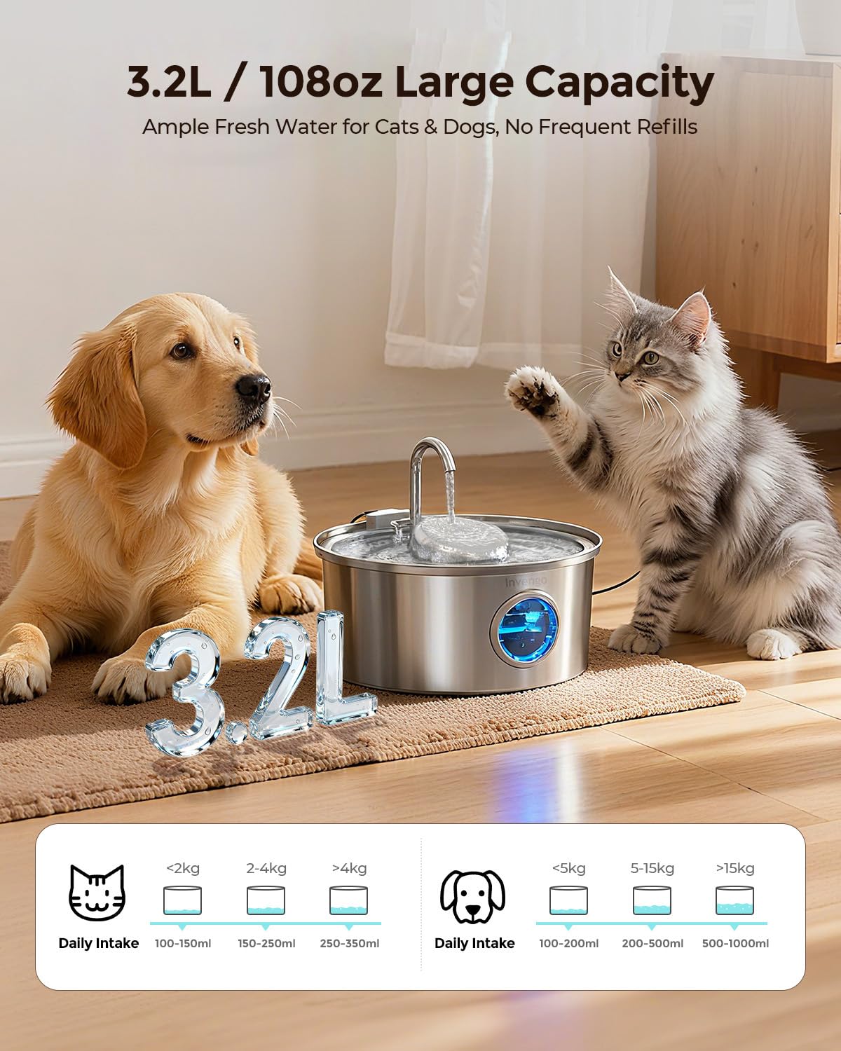 Invengo vue de profil sur le jet style robinet encourageant la boisson